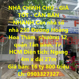 NHÀ CHÍNH CHỦ - GIÁ TỐT - CẦN BÁN NHANH Căn nhà tại quận Tân Bình, TPHCM _0