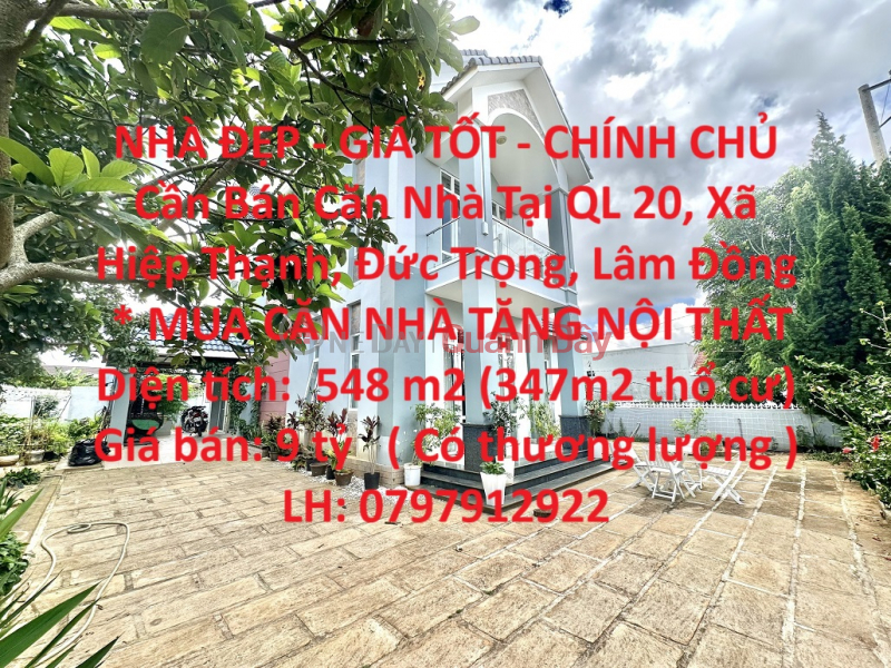 BEAUTIFUL HOUSE - GOOD PRICE - OWNER For Sale House on National Highway 20 7 minutes from Lien Khuong Airport Sales Listings