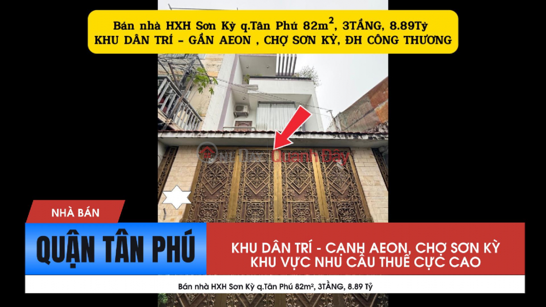 Bán nhà HXH Sơn Kỳ q.Tân Phú 82m², 3TẦNG, 8.89 Tỷ - GẦN AEON Niêm yết bán