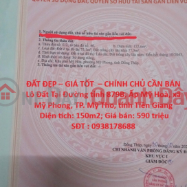 BEAUTIFUL LAND - GOOD PRICE - OWNER NEEDS TO SELL Plot of Land in My Hoa - My Phong - Dong Thap _0