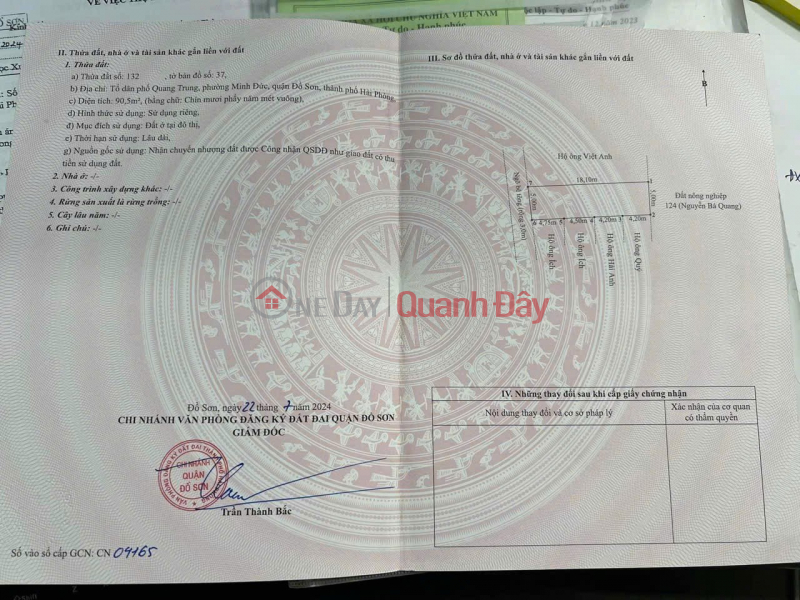 90.2M² PRICE 1.5X BILLION VND – RARE FIND IN QUANG TRUNG, MINH DUC – NEAR THUONG DUC ROAD ZALO 0567 222 555 Sales Listings