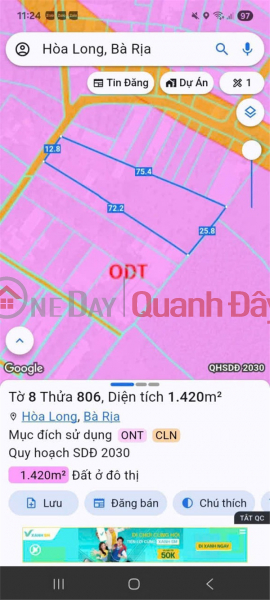 đ 6.8 Billion, INVESTMENT IS PROFITABLE - Owner needs to sell land on Huong Lo 3 Road, Hoa Long Commune, Ba Ria City, BRVT.