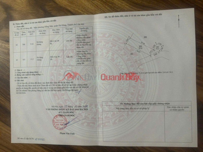 đ 4,3 tỷ CHÍNH CHỦ CẦN BÁN LÔ ĐẤT 51,8M TẠI TỔ 11 ĐỒNG MAI-HÀ ĐÔNG-HÀ NỘI