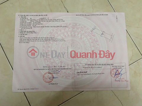 BEAUTIFUL LAND WITH FULL RESIDENTIAL LAND - OWNER FOR QUICK SALE At XUAN DONG, TAN MINH, SOC SON _0