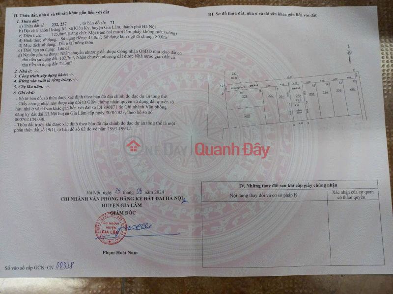 CHÍNH CHỦ CẦN BÁN 45 m2 KIÊU KỴ - GIA LÂM, GIÁ NHỈNH 3 TỶ, LH 0985865658 Niêm yết bán