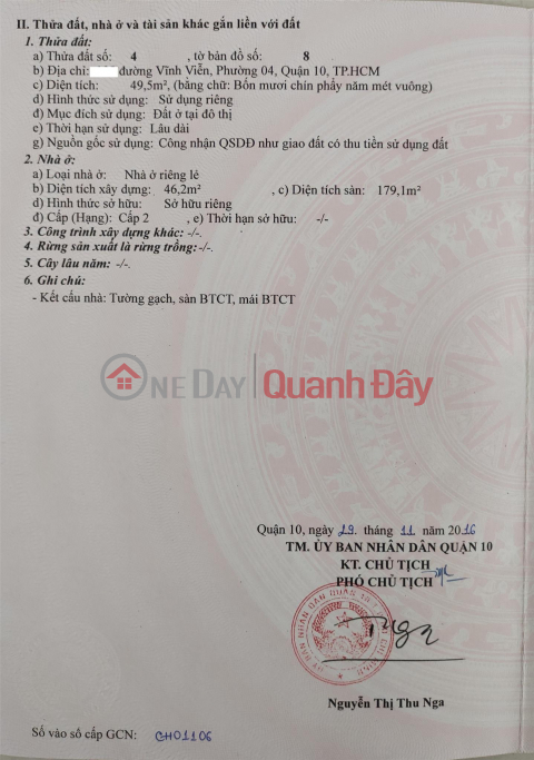 OWNER For Sale House On Street On Vien Vien Street, Ward 4, District 10, Ho Chi Minh City _0