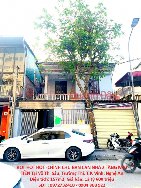 HOT HOT HOT - OWNER SELLING A 2-STORY HOUSE WITH A STREET FRONTAGE on Vo Thi Sau Street, Truong Thi Ward, Vinh City, Nghe An Province Sales Listings