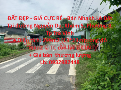 BEAUTIFUL LAND - CHEAP PRICE - Quick Sale of Land Lot In Ward 8 - Tra Vinh City _0
