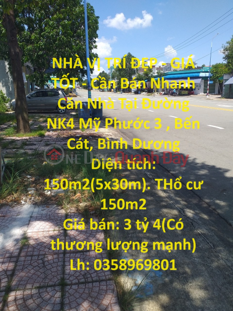 BEAUTIFUL LOCATION HOUSE - GOOD PRICE - House for quick sale at NK4 My Phuoc 3 Street, Ben Cat, Binh Duong _0