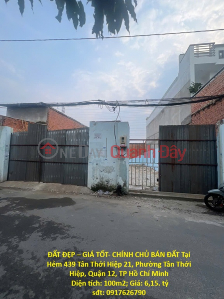 ĐẤT ĐẸP – GIÁ TỐT- CHÍNH CHỦ BÁN ĐẤT Tại Phường Tân Thới Hiệp, Quận 12, TP Hồ Chí Minh Niêm yết bán