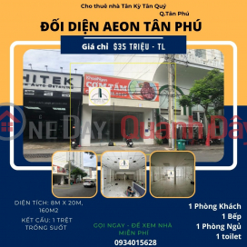 Cho thuê nhà Mặt Tiền Ngay AEON Tân Phú 160m2, 35 triệu, Ngang 8M _0