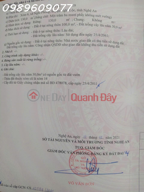 Land for sale in Nghi Phong, Vinh City, Nghe An, area 130m2, investment price only 15 million\/1m2, negotiable _0