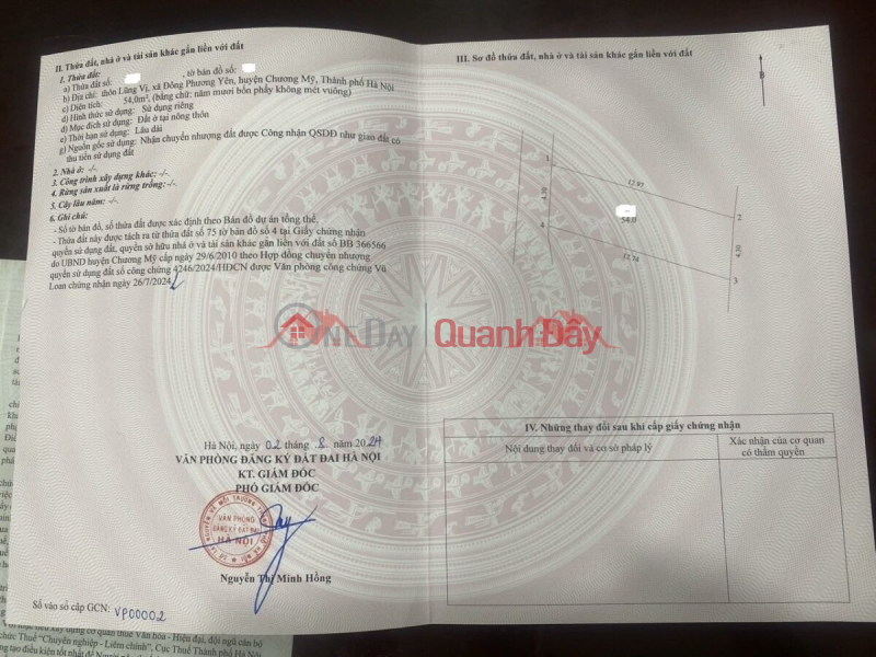 đ 10 triệu | CHÍNH CHỦ BÁN LÔ ĐẤT ĐẸP 54M TẠI ĐÔNG PHƯƠNG YÊN-CHƯƠNG MỸ-HÀ NỘI