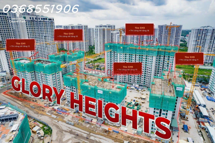 Sở Hữu Căn hộ 2PN Glory Heights tại Vinhomes Grand Park, Mua Nhà 8 Năm Ko Lãi Suất, Vốn chỉ 10% Niêm yết bán