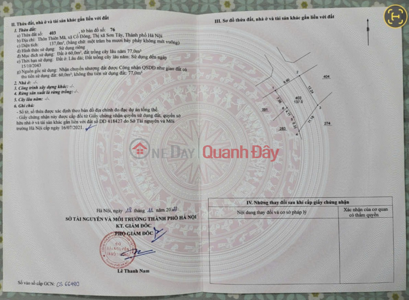 Property Search Vietnam | OneDay | Nhà ở, Niêm yết bán CHÍNH CHỦ bán đất vị trí đẹp Cổ Đông, Sơn Tây - Gần Đại học Quốc Gia, FPT, trường Lục Quân