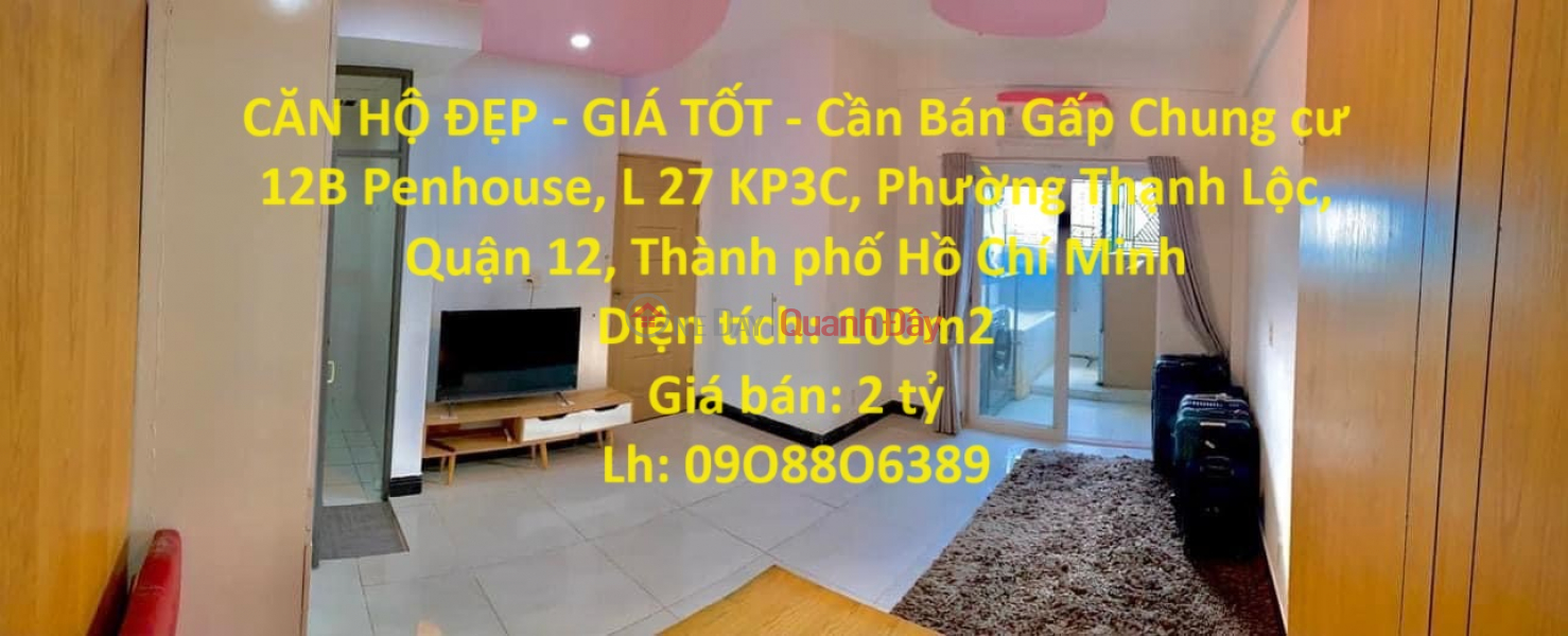 BEAUTIFUL APARTMENT - GOOD PRICE - For Urgent Sale First Home Thanh Loc Apartment Sales Listings