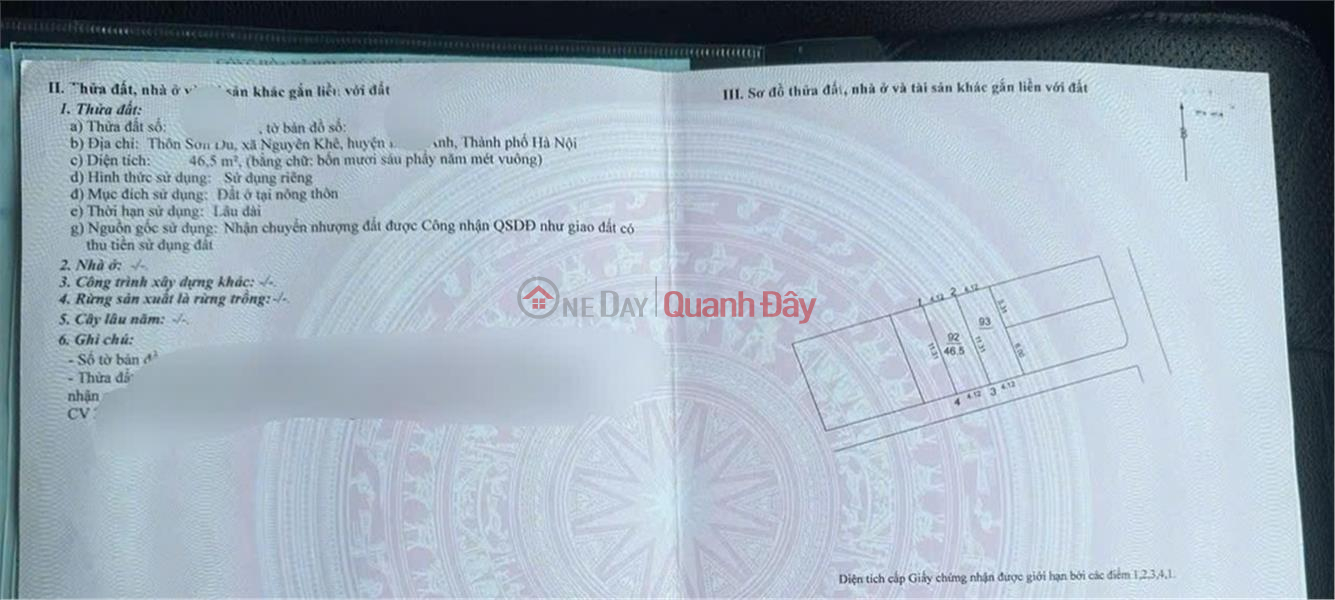 HIẾM-NGUYÊN KHÊ - ĐÔNG ANH - ĐƯỜNG Ô TÔ VÀO ĐẤT - 50M LÊN CAO TỐC NHẬT TÂN NỘI BÀI Niêm yết bán
