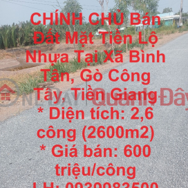 OWNER Sells Land Frontage On Asphalt Highway In Binh Tan Commune, Go Cong Tay, Tien Giang _0