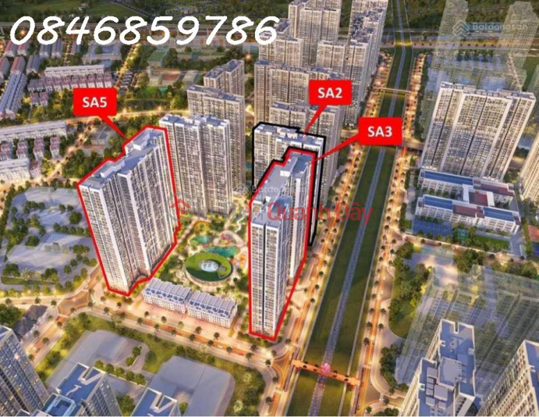 đ 3,2 tỷ | Bán duy nhất căn 3 ngủ 87m2 giá 3,2tỷ tại CC Vinhomes Smart City. Hướng Đông Nam view thoáng mát