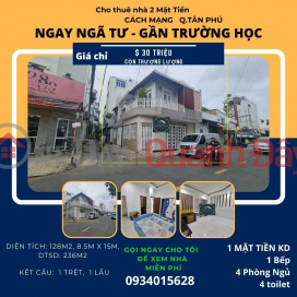 HIẾM-Cho thuê nhà 2 mặt tiền Cách Mạng 128m2, 1Lầu+ST, 30Triệu _0