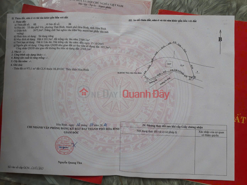đ 6.5 Billion BEAUTIFUL LAND AT GOOD PRICE IN VOI RESIDENTIAL GROUP - THAI BINH WARD - HOA BINH CITY