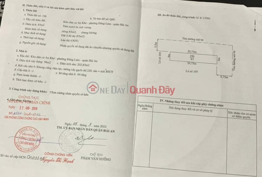 Bán nhà mặt đường Tô Vũ - 193 Văn Cao, 83m 5 tầng GIÁ 9.2 tỉ đang cho thuê, lô góc | Việt Nam Bán đ 9,2 tỷ