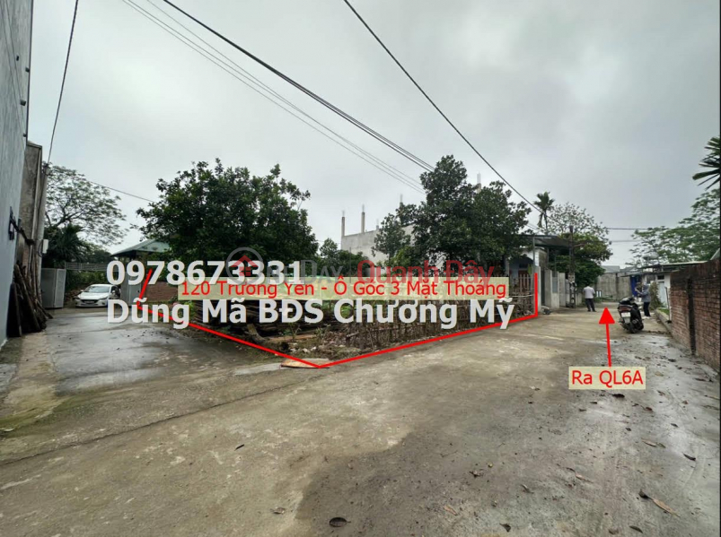 Property Search Vietnam | OneDay | Nhà ở | Niêm yết bán, GIÁ CHỈ 2TY4 SỞ HỮU LÔ ĐẤT 120M LÔ GÓC 3 MẶT TIỀN TẠI TRƯỜNG YÊN-CHƯƠNG MỸ