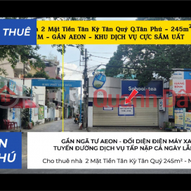 House for rent with 2 street frontages on Tan Ky Tan Quy Street, Tan Phu District, 245m² - 7m wide - near AEON Mall. _0