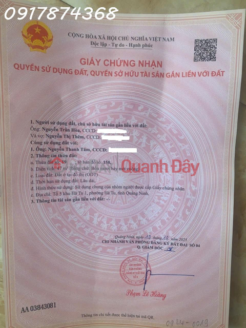 A prime property - Selling a stunning plot of land on Minh Ha Street, Ha Tu Ward, Quang Ninh Province. _0