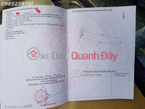 Selling a prime plot of land in Bo Ban Village, Hoa Vang District, Da Nang, with an area of 142.7m2, at an investment price. _0