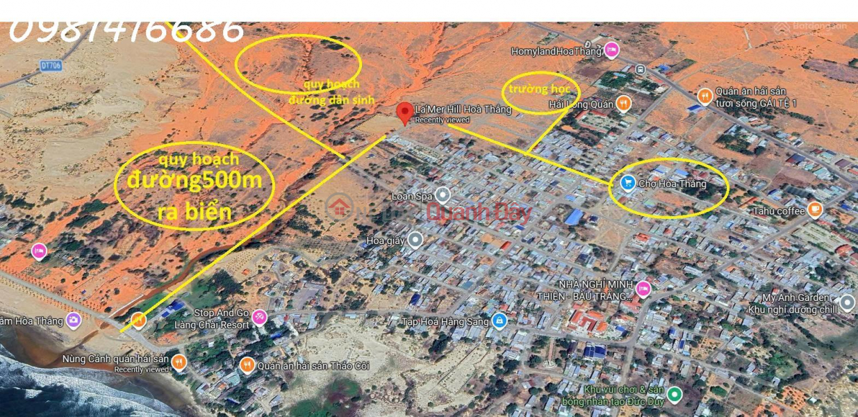 Land near Hoa Thang beach. A rare, large plot of land available for investment! Sales Listings