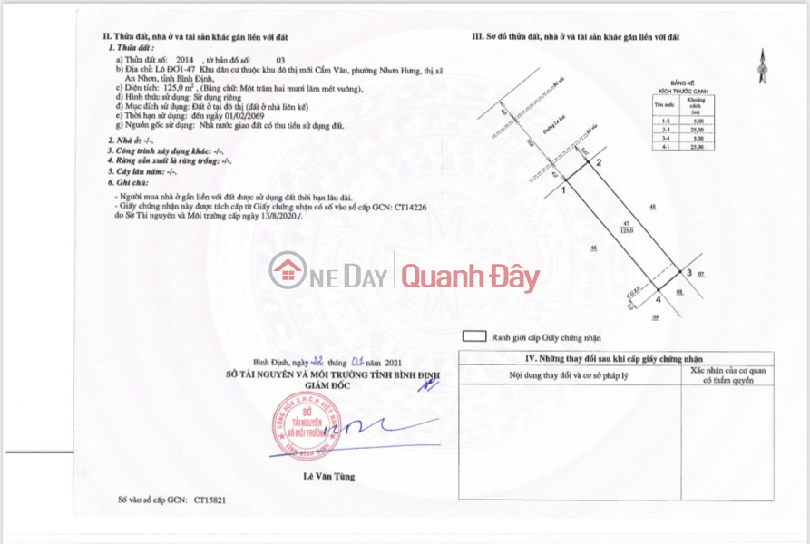 Bán lô đất đối diện cổng chùa Thiên Hưng, An Nhơn (giá chỉ 1ty380) Niêm yết bán