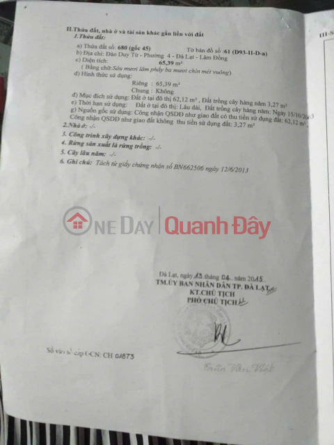 NHÀ ĐẸP - GIÁ TỐT - Cần Bán CĂN NHÀ Tại Tại Hẻm 122, Đào Duy Từ, phường 4, tp Đà Lạt, Lâm Đồng _0