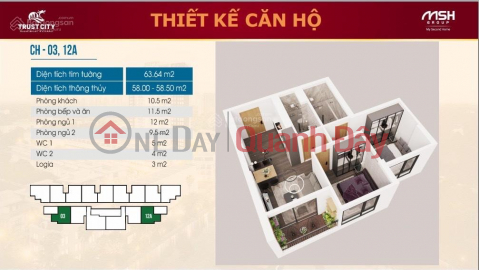 Hơn 1,6tỷ sở hữu căn ĐN 2 phòng ngủ cao cấp _0