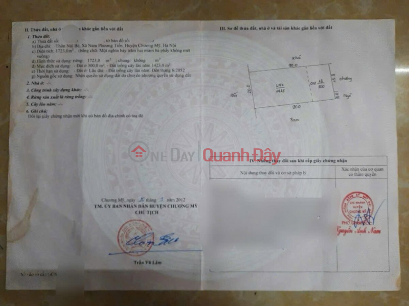 đ 10 Million | SUPER PRODUCT 1723M AT NAM PHUONG TIEN-CHUONG MY-HANOI