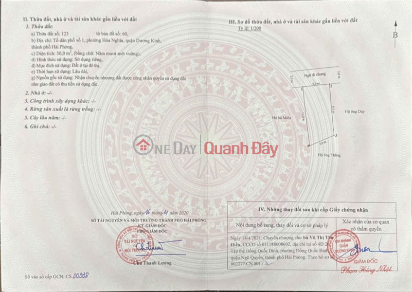 LÔ HIẾM 1,2XX TỶ – HOÀ NGHĨA DƯƠNG KINH – GẦN VINHOMES – LÔ CUỐI CÓ SÂN CỔNG RIÊNG – ZALO 0567 222 555 Niêm yết bán