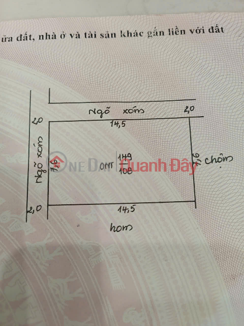 BÁN 108M2 LÔ GÓC 2 MẶT TIỀN.ĐƯỜNG OTO 2,5 TẤN ĐỖ CỬA.
- Dt : 108m2. Mt=Mh = 7,6
- Đ/c : Xã lam điền - _0