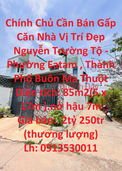 The Owner Needs To Sell Urgently The House With Nice Location Nguyen Truong To - Eatam Ward, Buon Ma Thuot City _0