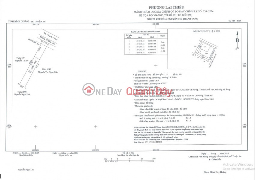 Đât giá rẻ cho nhà đầu tư tại Phường Lái Thiêu, Thuận An, BD Niêm yết bán