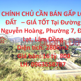 OWNER NEEDS TO SELL LAND LOT URGENTLY - GOOD PRICE At Nguyen Hoang Street, Ward 7, Da Lat, Lam Dong _0