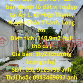 ĐẤT ĐẸP - GIÁ TỐT- Cần bán nhanh lô đất vị trí đẹp tại Châu Thành, Long An _0