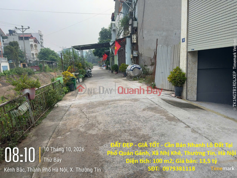 ĐẤT ĐẸP - GIÁ TỐT - Cần Bán Nhanh Lô Đất Tại Phố Quán Gánh, Xã Nhị Khê, Thường Tín, Hà Nội Niêm yết bán
