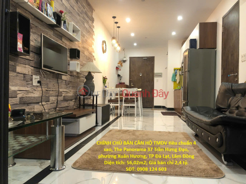CHÍNH CHỦ BÁN CĂN HỘ TMDV tiêu chuẩn 4 sao, The Panorama TP Đà Lạt, 37 Trần Hưng Đạo, P.Xuân Hương. Niêm yết bán