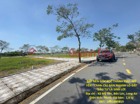 CORNER LAND PLOT IN THANH PHU RESIDENTIAL AREA - MY YEN - OWNER SELLING QUICKLY - A PROFITABLE INVESTMENT OPPORTUNITY _0
