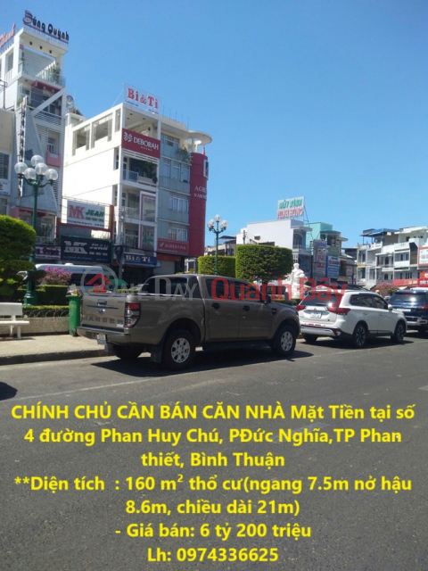 CHÍNH CHỦ CẦN BÁN CĂN NHÀ Mặt Tiền tại Phan Huy Chú, Phường Đức Nghĩa,TP Phan thiết, Bình Thuận _0