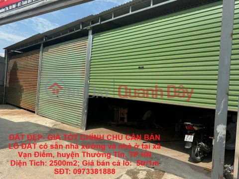 ĐẤT ĐẸP- GIÁ TỐT CHÍNH CHỦ CẦN BÁN LÔ ĐẤT có sẵn nhà xưởng và nhà ở tại huyện Thường Tín, TP Hà Nội _0