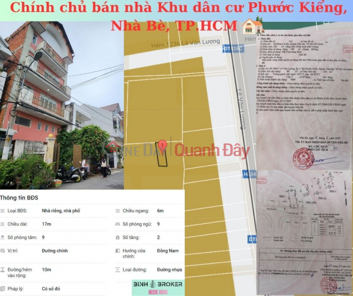 The owner sells the house in Phuoc Kieng residential area, Nha Be, HCMC Sales Listings