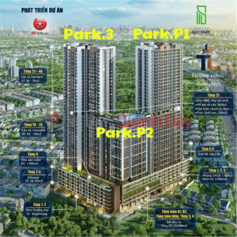 Apartment for sale on Pham Van Dong Boulevard - corner unit, officetel Picity Sky Park - only 1.55 billion VND. _0