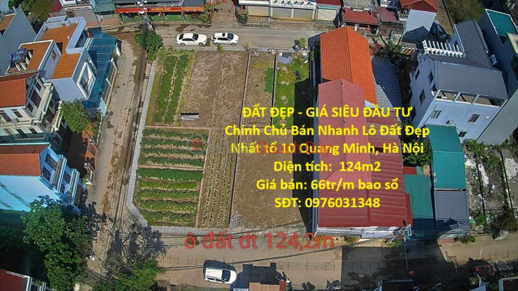 ĐẤT ĐẸP - GIÁ SIÊU ĐẦU TƯ Chính Chủ Bán Nhanh Lô Đất Đẹp Nhất tổ 10 Quang Minh, Hà Nội Niêm yết bán