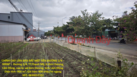 OWNER NEEDS TO SELL LAND WITH FRONTAGE ON 2\/4 ROAD – 900M² – 2\/4 Road, Thanh My Town, Don Duong District, Lam Dong Province _0